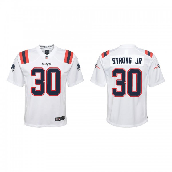 Youth New England Patriots Pierre Strong Jr. White...