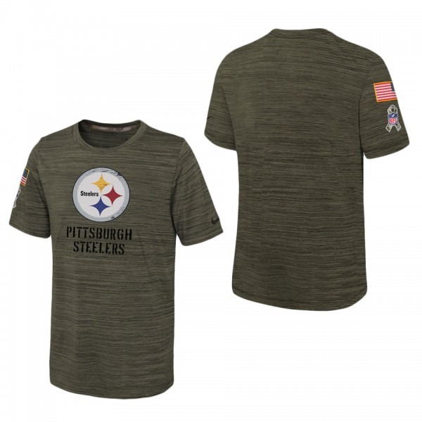 Youth Pittsburgh Steelers Olive 2022 Salute To Ser...