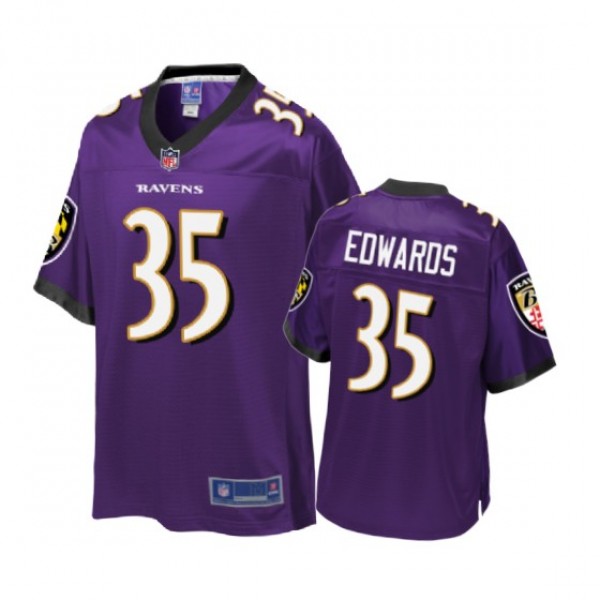 Baltimore Ravens Gus Edwards Purple Pro Line Jerse...