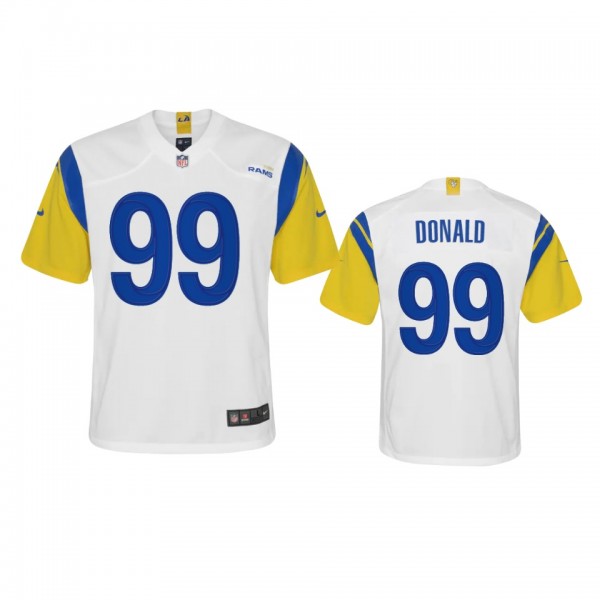 Youth Rams Aaron Donald White Alternate Game Jerse...