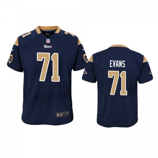 Los Angeles Rams Bobby Evans Navy 2019 NFL Draft Game Jersey