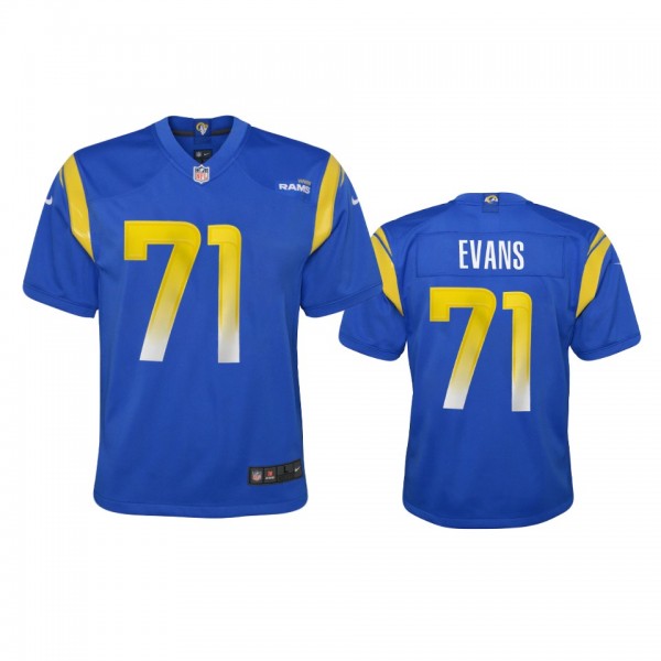 Youth Los Angeles Rams Bobby Evans Royal 2020 Game...