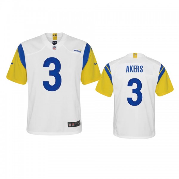 Youth Rams Cam Akers White Alternate Game Jersey