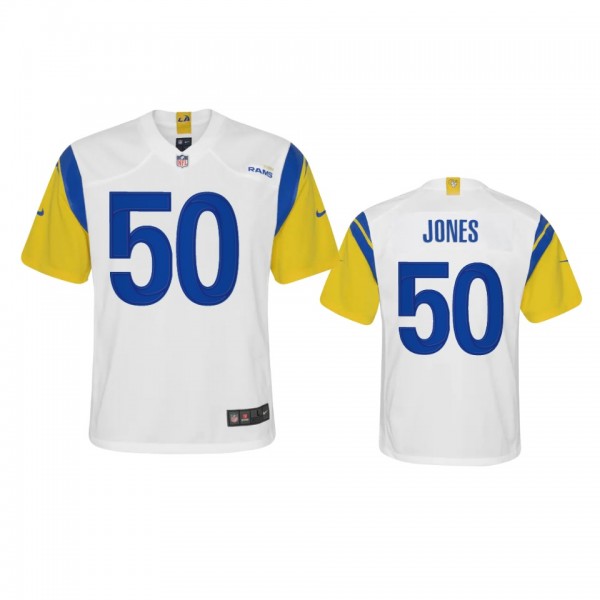 Youth Rams Ernest Jones White Alternate Game Jerse...