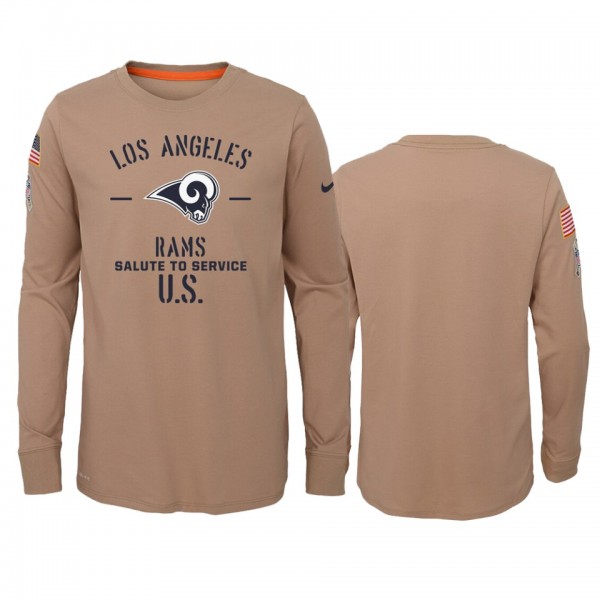 Youth Los Angeles Rams Khaki 2019 Salute to Servic...