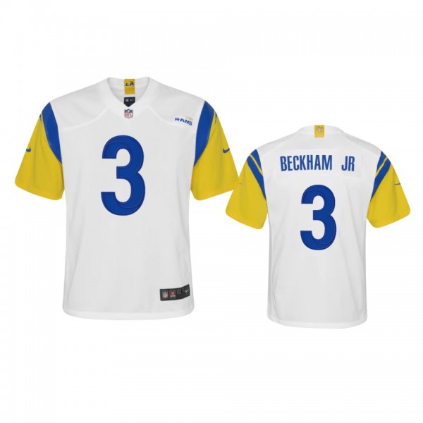 Youth Rams Odell Beckham Jr. White Alternate Game Jersey