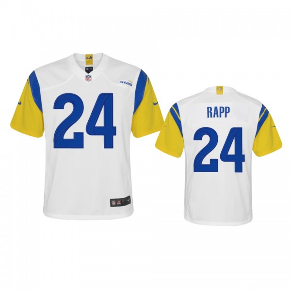 Youth Rams Taylor Rapp White Alternate Game Jersey