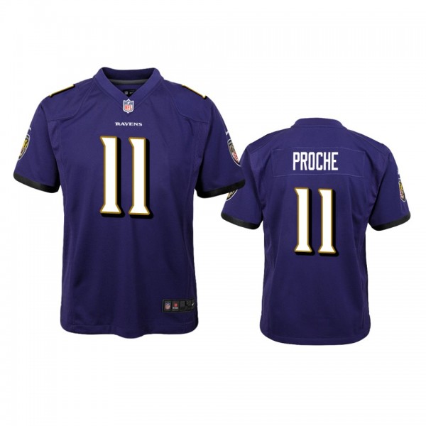 Youth Ravens James Proche Purple Game Jersey
