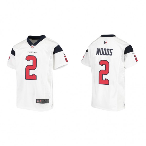 Youth Robert Woods Houston Texans White Game Jerse...