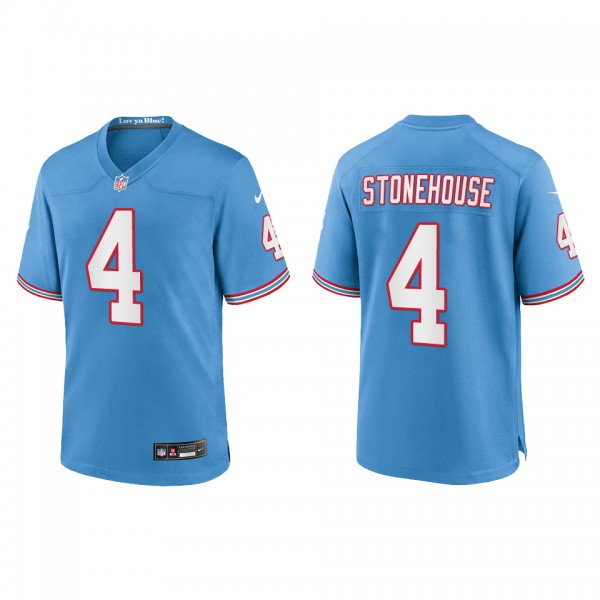 Youth Ryan Stonehouse Tennessee Titans Light Blue Oilers Throwback Game Jersey