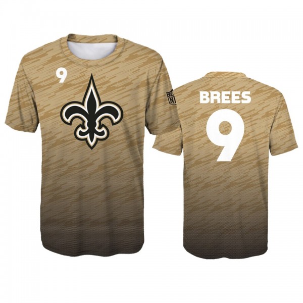Youth Saints Drew Brees Gold Propulsion Sublimated...