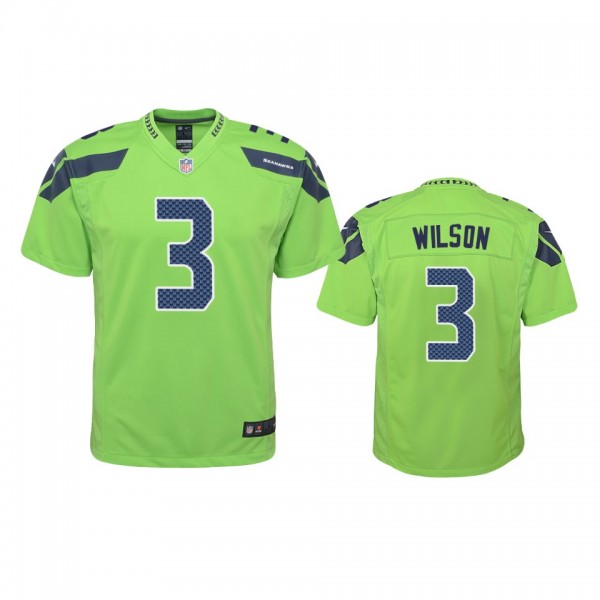 Youth Seahawks Russell Wilson Green Color Rush Gam...