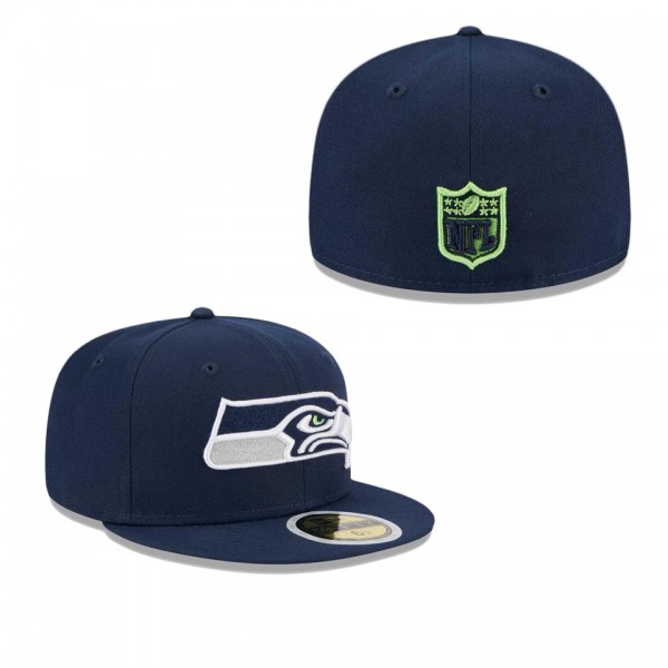 Youth Seattle Seahawks College Navy Main 59FIFTY Fitted Hat