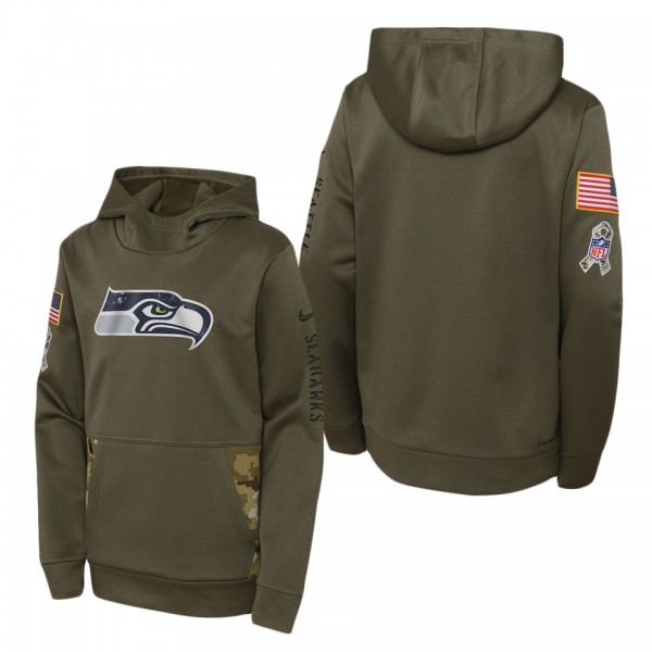 Youth Seattle Seahawks Olive 2022 Salute To Servic...
