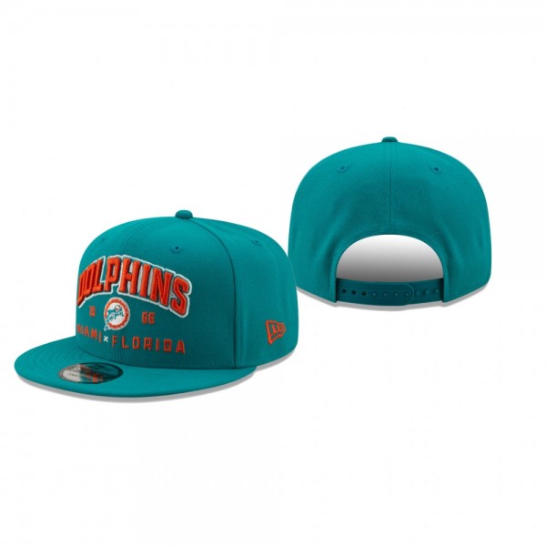 Youth Miami Dolphins Aqua Stacked Historic Logo 9FIFTY Hat