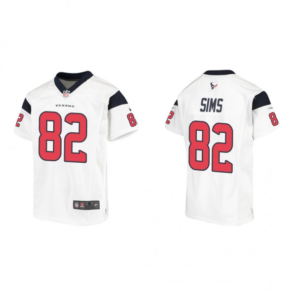 Youth Steven Sims Houston Texans White Game Jersey