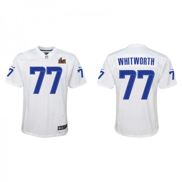 Youth Andrew Whitworth Los Angeles Rams White Super Bowl LVI Game Fashion Jersey