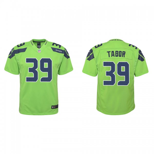 Youth Seattle Seahawks Teez Tabor Green Alternate Game Jersey