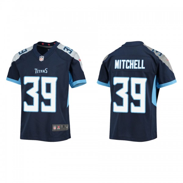 Youth Tennessee Titans Terrance Mitchell Navy Game Jersey