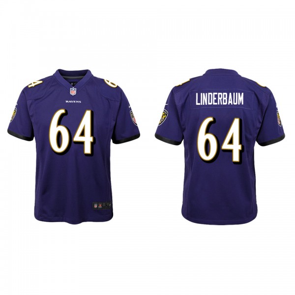 Youth Baltimore Ravens Tyler Linderbaum Purple Gam...
