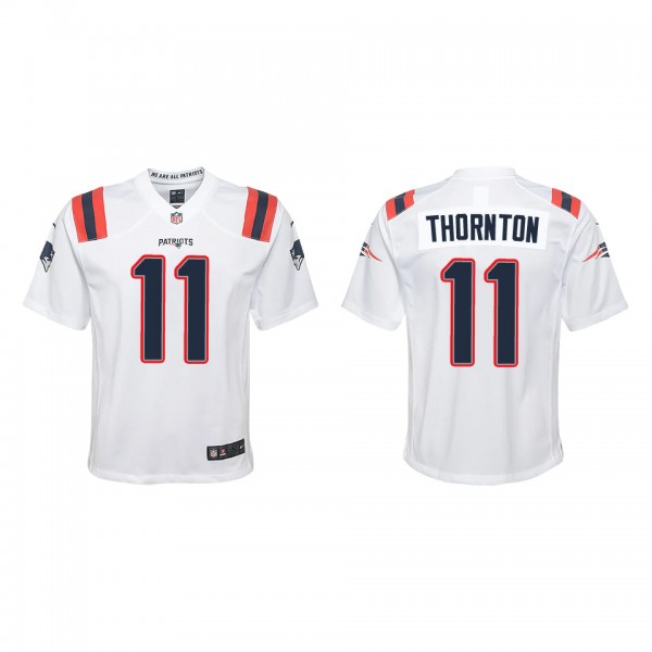 Youth New England Patriots Tyquan Thornton White Game Jersey