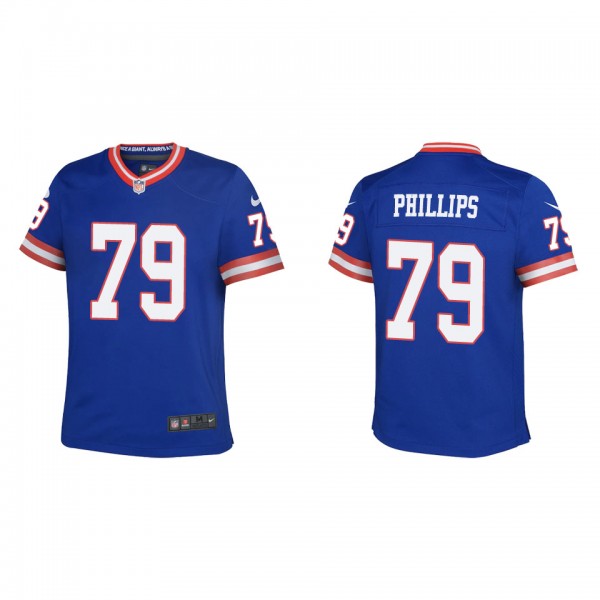 Youth New York Giants Tyre Phillips Royal Classic Game Jersey