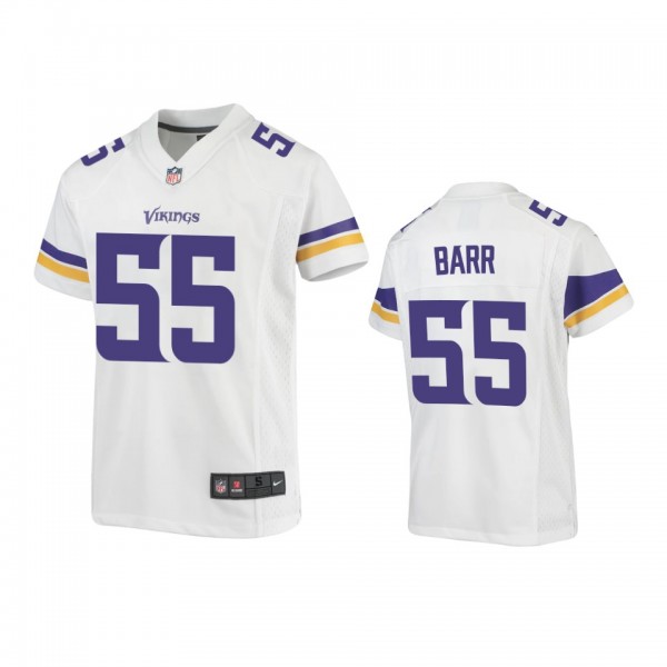 Youth Vikings Anthony Barr White Game Jersey