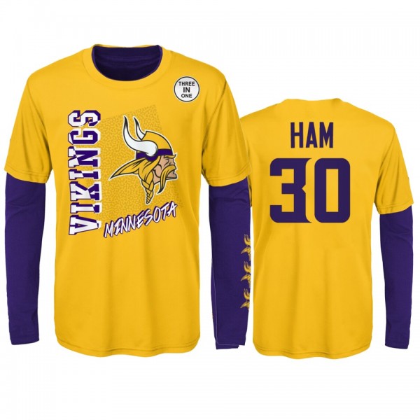 Minnesota Vikings C.J. Ham Gold Purple For the Lov...