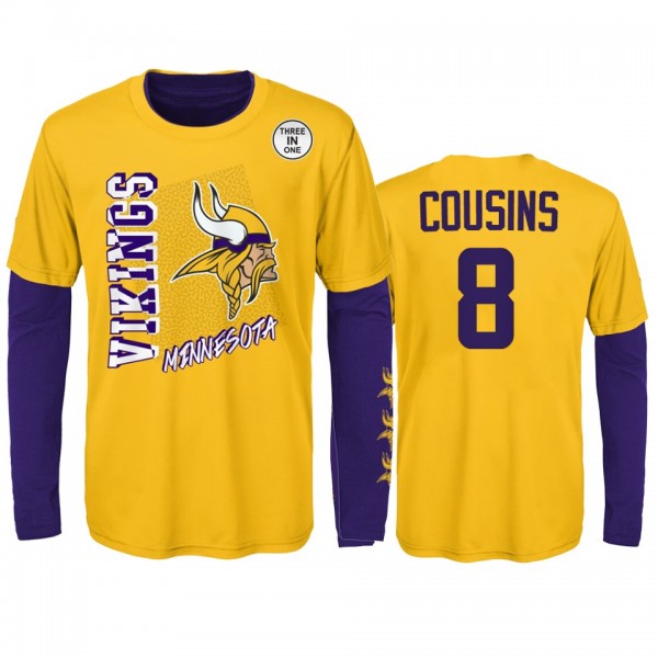 Minnesota Vikings Kirk Cousins Gold Purple For the...
