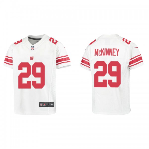 Youth Xavier McKinney New York Giants White Game J...