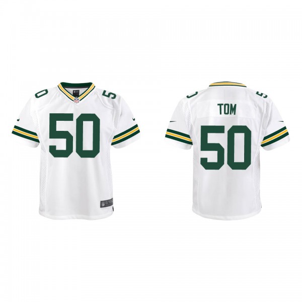 Youth Green Bay Packers Zach Tom White Game Jersey